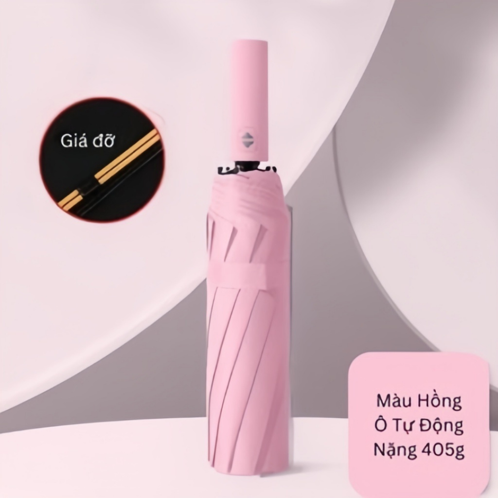 [Đơn 85k Nhận Quà] Ô dù che mưa nắng tự động 12 nan đôi xịn size trung có nút đóng mở thông minh chống UV gấp gọn