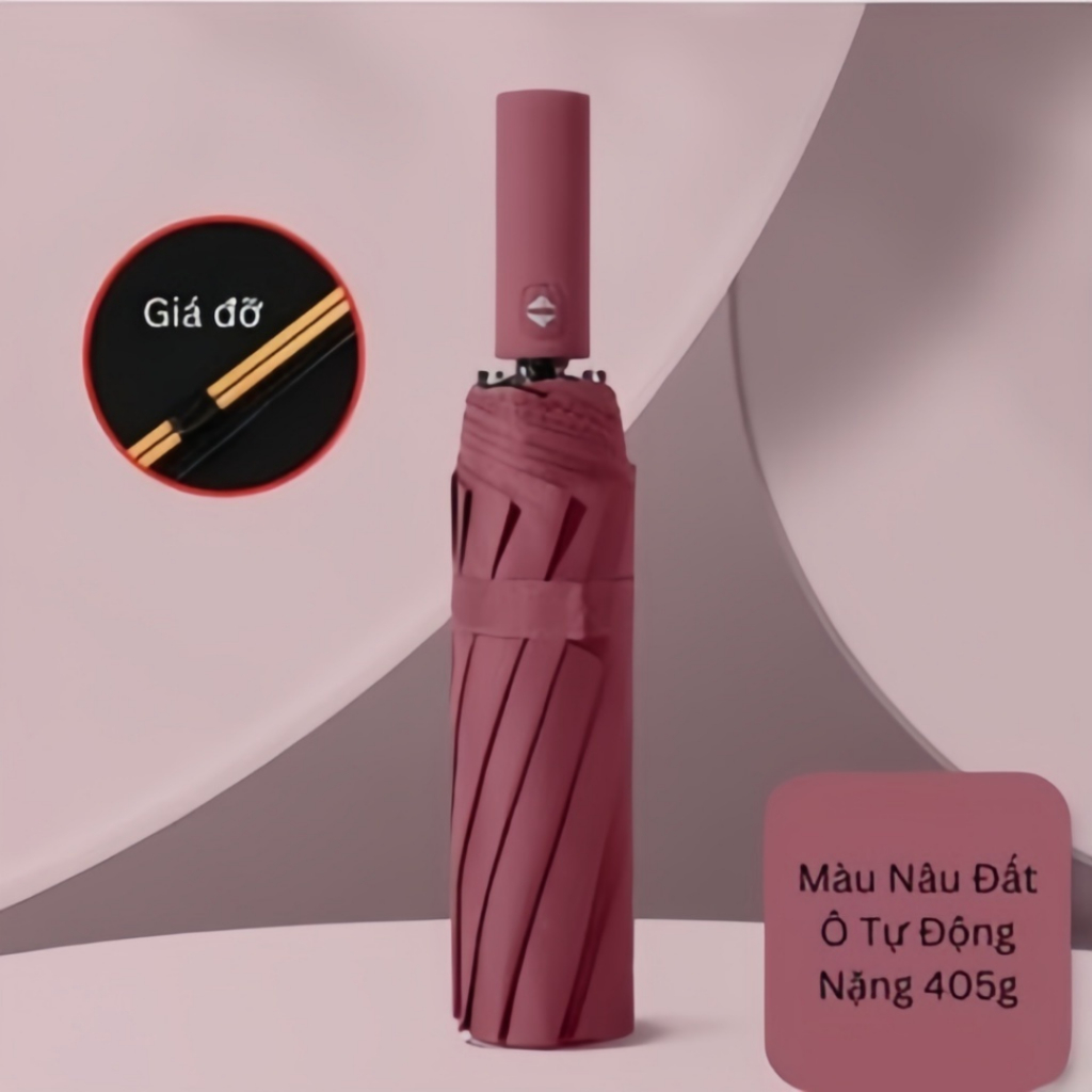 [Đơn 85k Nhận Quà] Ô dù che mưa nắng tự động 12 nan đôi xịn size trung có nút đóng mở thông minh chống UV gấp gọn