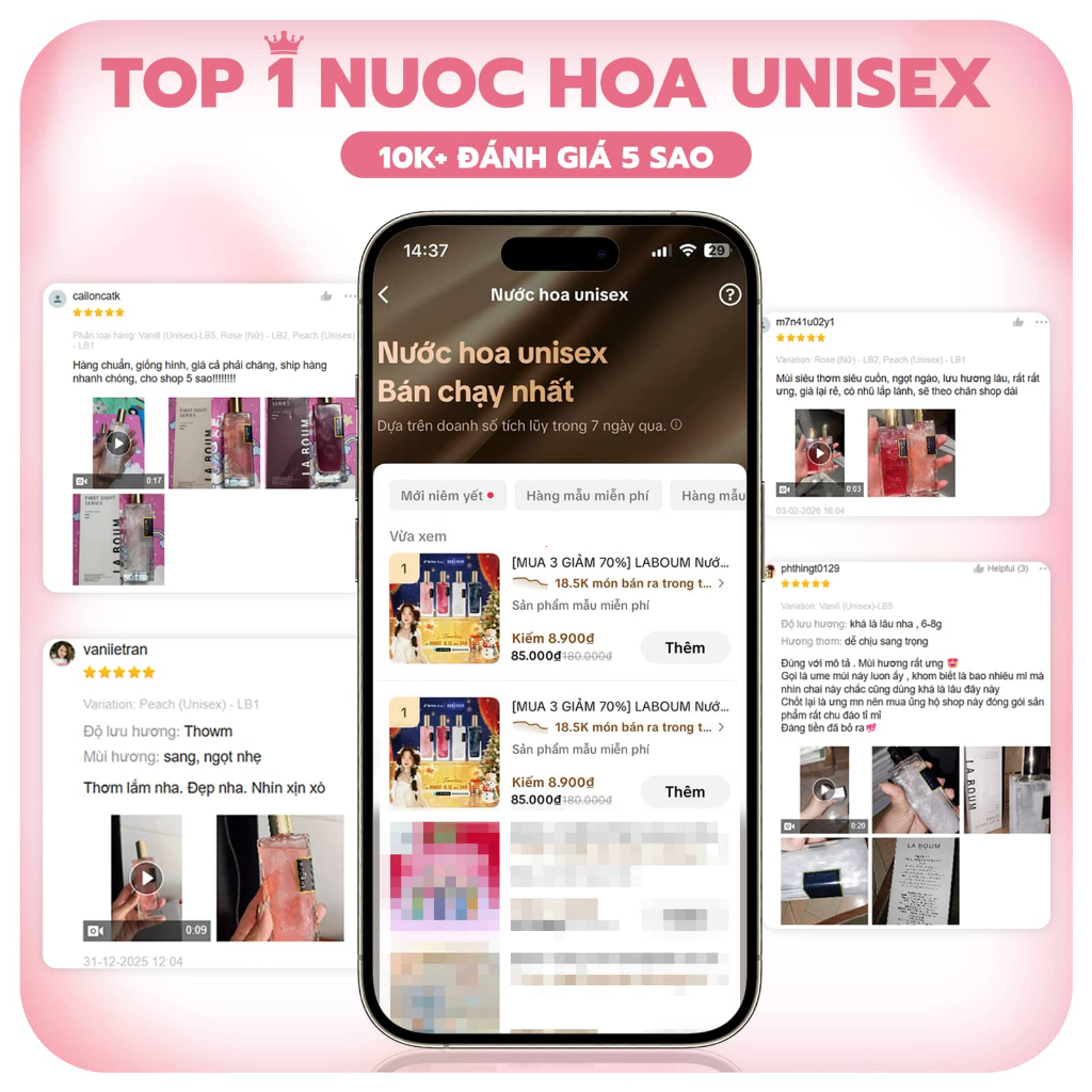 Nước Hoa LABOUM Unisex 50ml First Sight Lưu Hương Lâu Có Nhũ Lấp Lánh Sang Trọng
