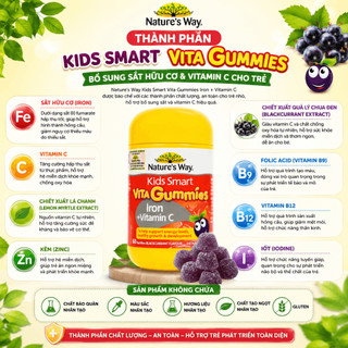 Kẹo dẻo tăng đề kháng Nature’s Way kids smart vitagummies vitamin c iron 60 viên vitamin c + sắt