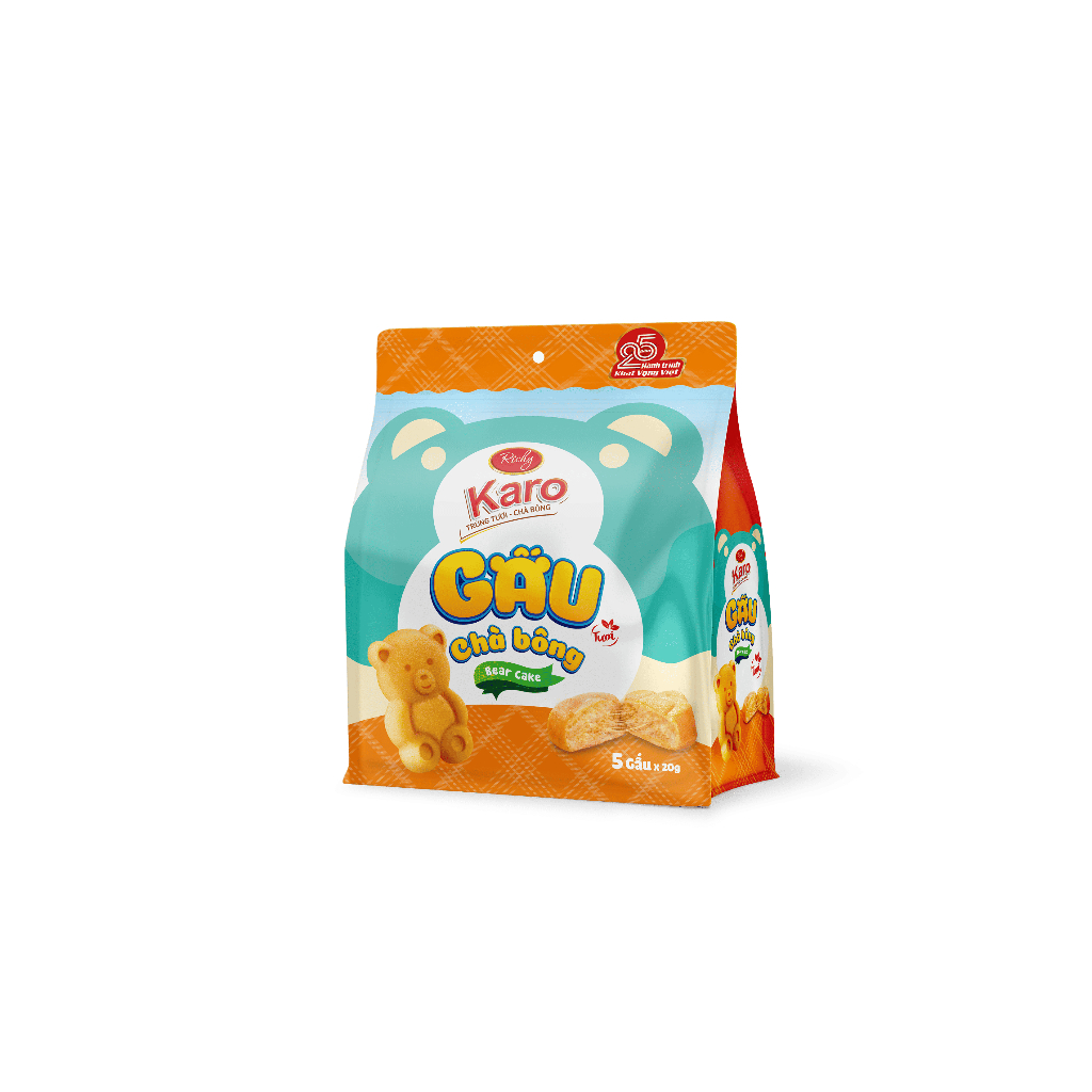 [TẶNG  QUÀ ĐƠN TỪ 129K] [New]Combo 4 bịch bánh Karo Gấu chà bông, HSD 45 ngày - cân nhắc khi đặt SLL