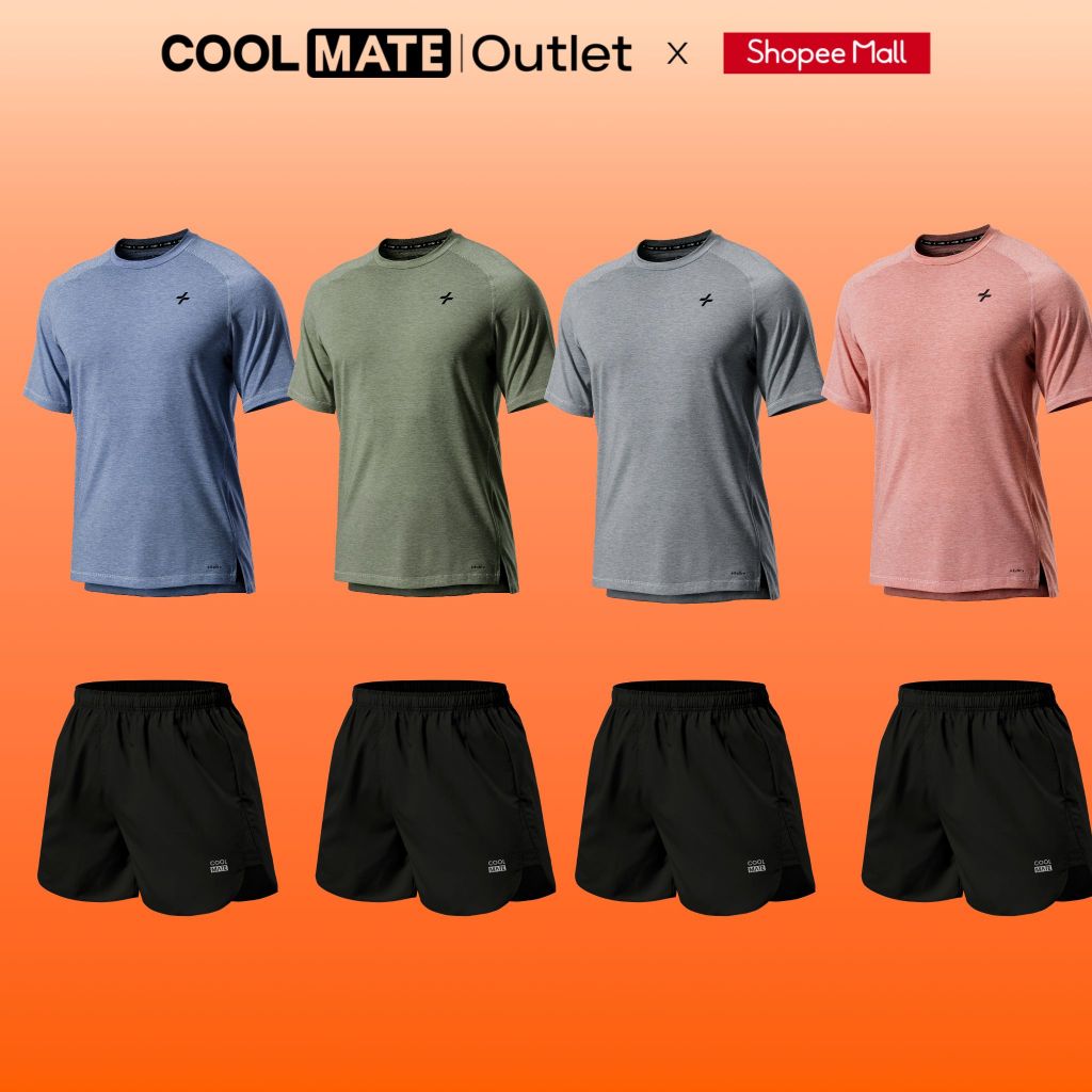 [Tặng 1 quà đơn 299k] Bộ Đồ Thể Thao Nam Coolmate Pickleball, Cầu lông -Áo Thun Training Comfort Quần short Maxcool
