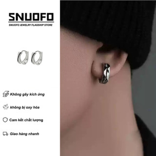 SNUOFO - Khuyên tai nam hình học thoi góc cạnh bằng đồng phong cách Hip Hop thời trang cá tính tối giản
