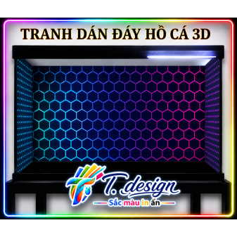 Tranh đáy dán hồ cá TỔ ONG, Decal dán đáy hồ cá siêu nét, Kích thước theo yêu cầu