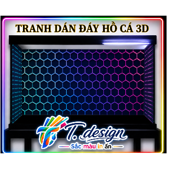 Tranh đáy dán hồ cá TỔ ONG, Decal dán đáy hồ cá siêu nét, Kích thước theo yêu cầu