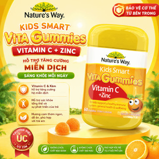 Kẹo dẻo cho bé Nature's Way kids smart Vita Gummies Vitamin C +ZinC hỗ trợ tăng sức đề kháng 60 viên