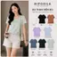 ÁO THUN NỮ CỔ TIM VIỀN BO BASIC BI.POSILÁ TAY NGẮN, COTTON BORIP LẠNH CO GIÃN 240GSM MỀM MỊN