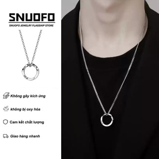 SNUOFO - Dây chuyền nam dây chuyền Mobius dây chuyền khắc chữ thép titan thời trang độc lạ