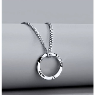 SNUOFO - Dây chuyền nam dây chuyền Mobius dây chuyền khắc chữ thép titan thời trang độc lạ