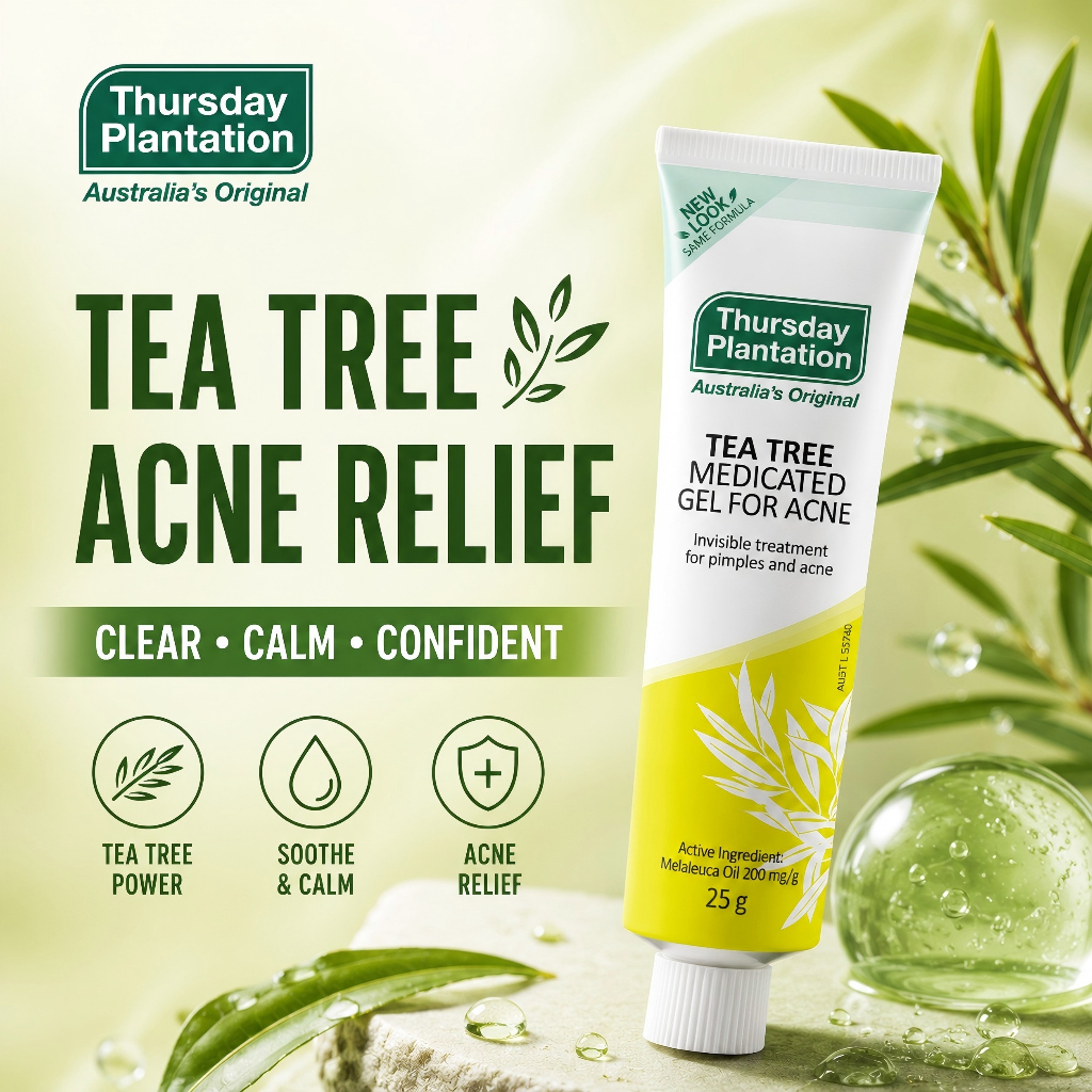 Thursday Plantation Tea Tree Medicated Gel For Acne 25g Giảm Mụn Làm Dịu Da Chính Hãng Úc