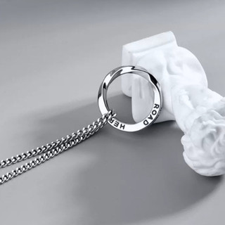 SNUOFO - Dây chuyền nam dây chuyền Mobius dây chuyền khắc chữ thép titan thời trang độc lạ