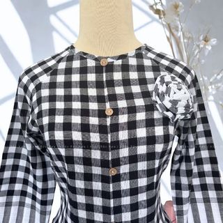 Áo Bà Ba Khăn Rằn Truyền Thống Caro Trắng Đen Sọc To Chất Cotton – Phong Cách Nam Bộ | Khăn Rằn Xưa