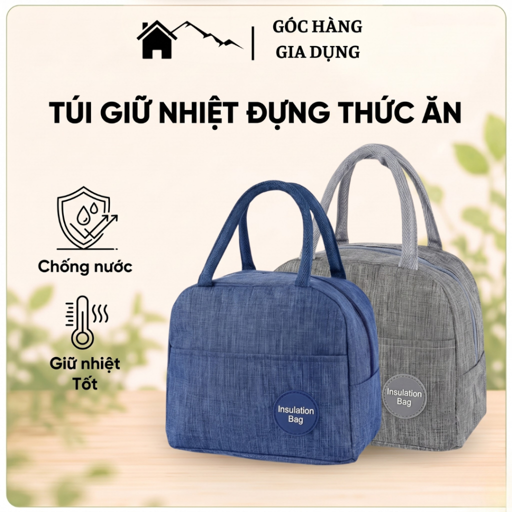 [Đơn 85k Nhận Quà] Túi đựng hộp cơm giữ nhiệt cao cấp túi cơm 3 lớp đựng cơm trưa văn phòng sinh viên