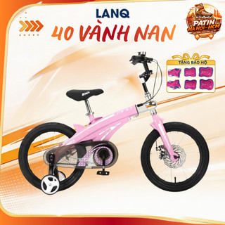 Xe đạp trẻ em LanQ 40 vành nan chắc chắn size 12-16 inch 4 màu xanh/vàng/hồng/đỏ