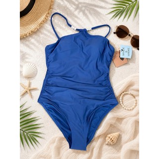 Bikini 1 mảnh, đồ bơi liền thân kín đáo, màu xanh dương phối ngọc cá tính, sẵn đệm ngực hàng VNXK