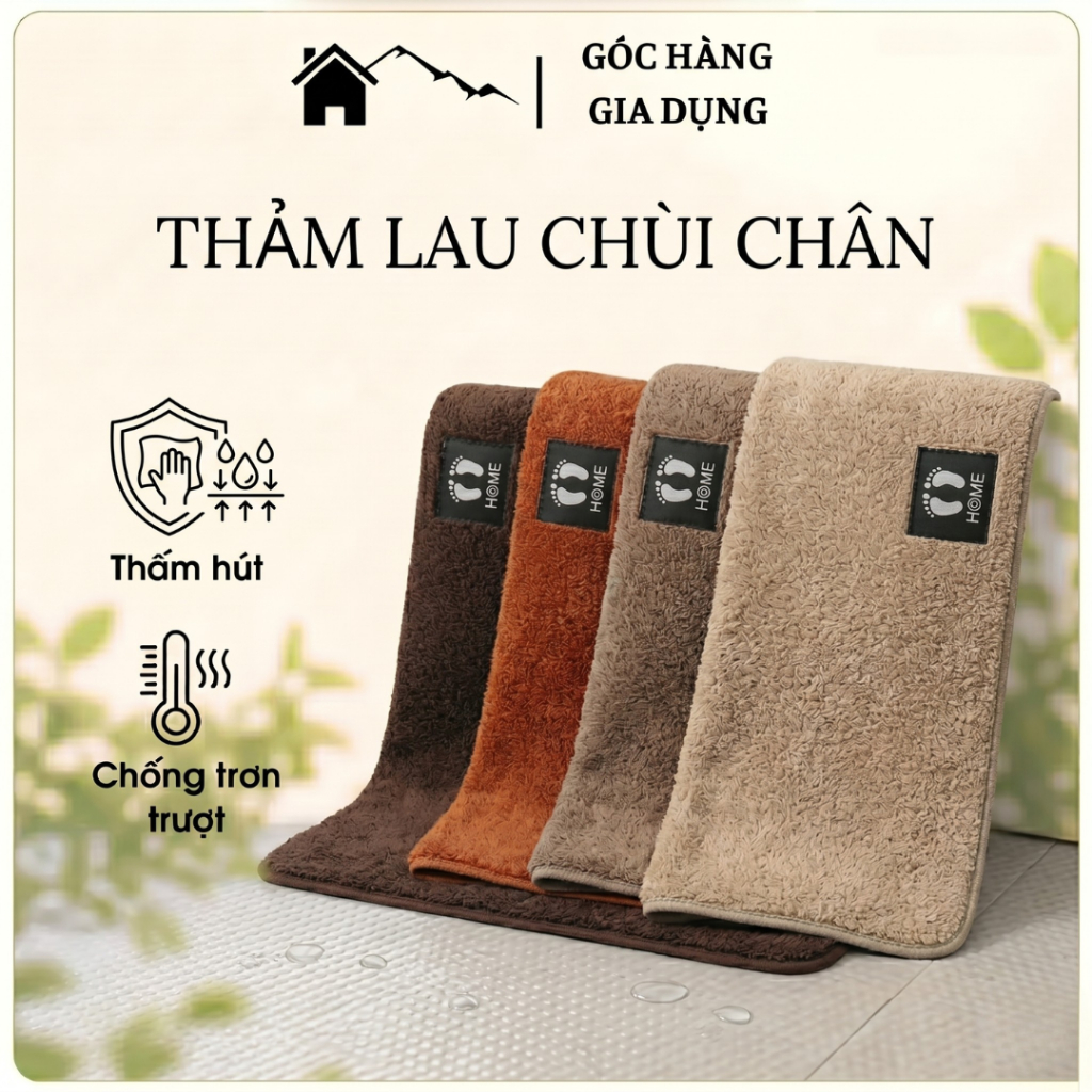 [Đơn 85k Nhận Quà] Thảm lau chùi chân phòng tắm nhà bếp phòng khách thấm hút tốt có đế cao su chống trơn trợt 40x60cm