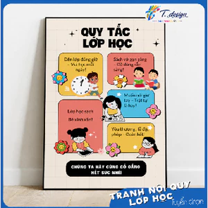 Nội quy lớp học [Có Khung] – Tranh Trang Trí lớp học, trường học Decor góc học tập, làm quà tặng