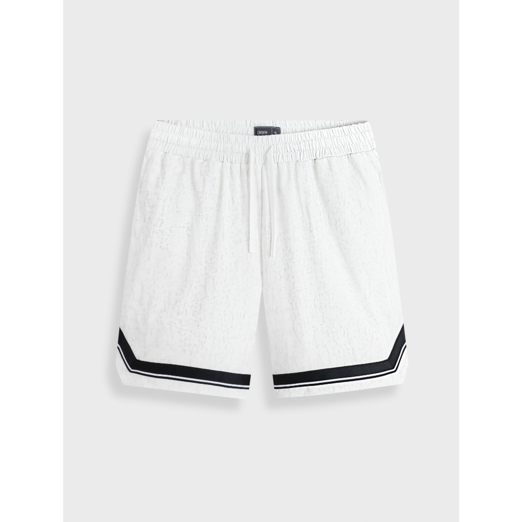 Quần short nam CANIFA chất liệu cotton mềm mịn ống rộng cạp chun phối line 8BS26S023