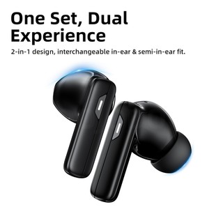 Tai Nghe GOOJODOQ 2 Trong 1 Tặng Kèm 2 Cặp (In-ear + Semi-in-ear) Trong Cùng Hộp, Kết Nối 2 Thiết Bị Cùng Lúc,Pin 5 Giờ