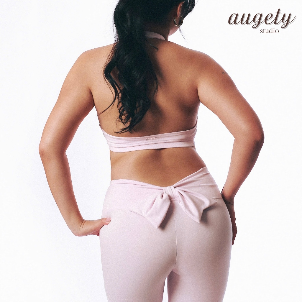 Quần Legging Ống Loe Lưng V Chiết Eo Nơ Sau Augety Studio, BOWY Flared Leggings