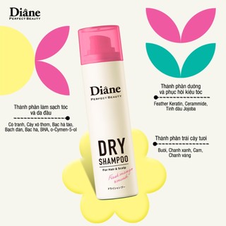 Dầu Gội Khô Tóc Tơi Phồng Mềm Mại Không Bết Dính Diane Perfect Beauty Dry Shampoo Fresh Mango & Musk