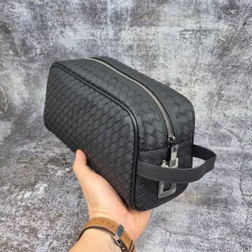 [Da thật] Clutch cầm tay nam da bò thật khóa vân tay CL157VB (Đen da đan) - 100% da bò thật; BH 3 năm