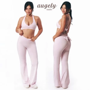 Quần Legging Ống Loe Lưng V Chiết Eo Nơ Sau Augety Studio, BOWY Flared Leggings