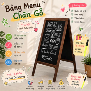 Bảng Menu Gỗ Đứng Chữ A Bảng Viết Phấn Đứng Hai Mặt