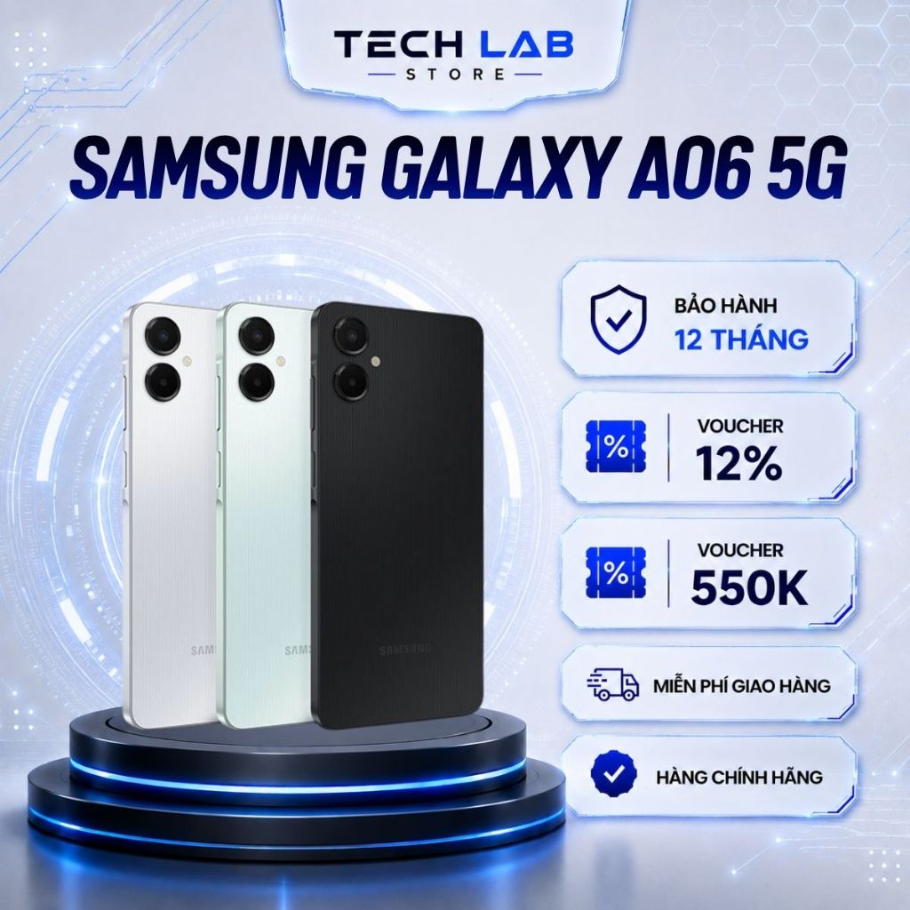 Điện thoại SAMSUNG Galaxy A06 5G Chip MediaTek Dimensity 6300 – Bảo hành 12 Tháng