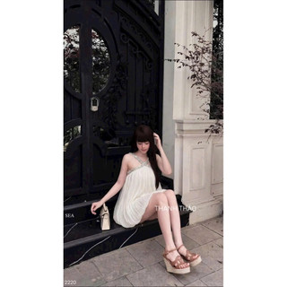 Áo Váy Tơ Chéo Cổ Đá L1