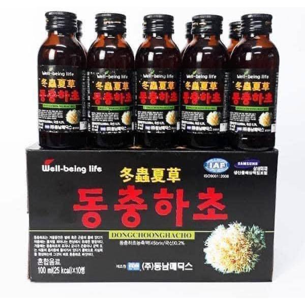 ```Combo 10 chai nước Đông Trùng Hạ Thảo - 10 lọ x 100ml cho sức khỏe và tăng cường sức đề kháng``` ( hàng mới về )