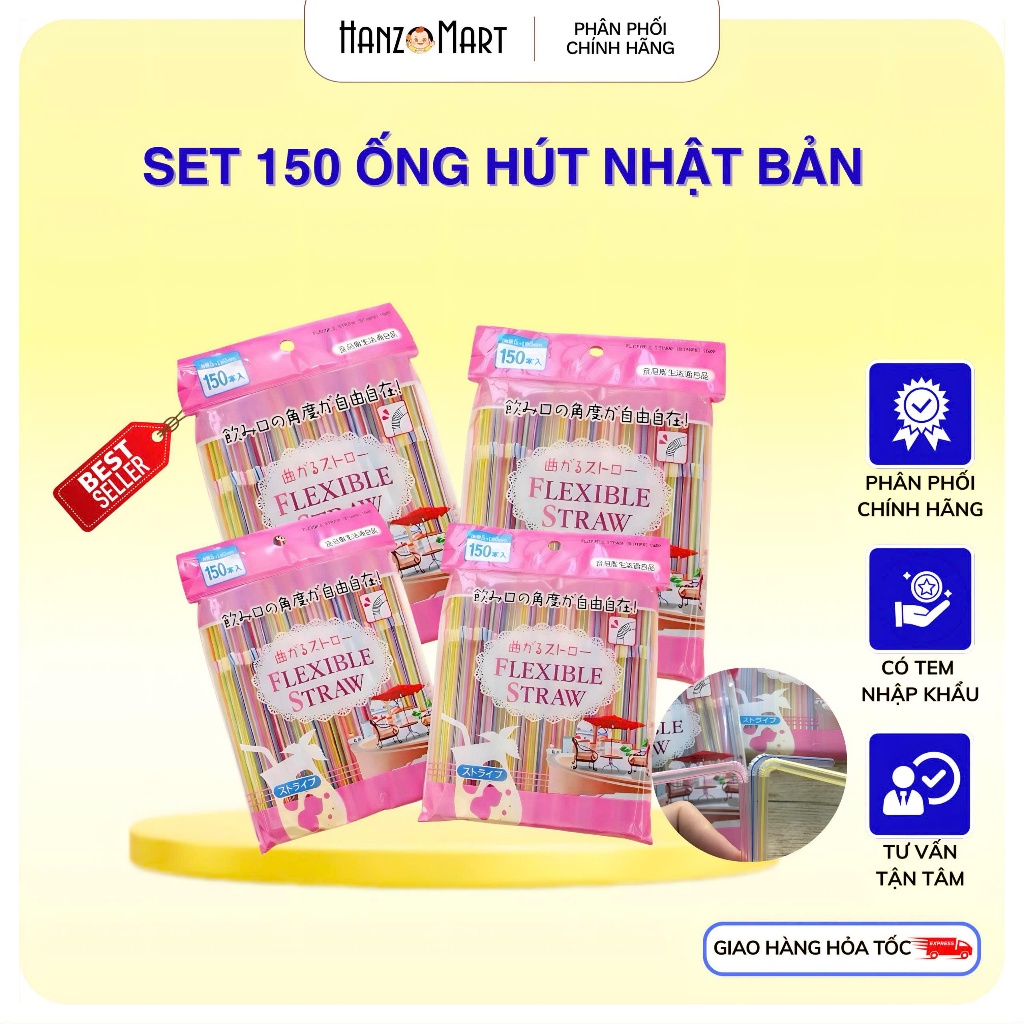 Ống hút nhật cho bé - set 150 ống