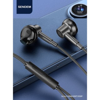 Tai nghe có dây SENDEM G50T chân TypeC (Đen) - Phụ Kiện Nhất Tín