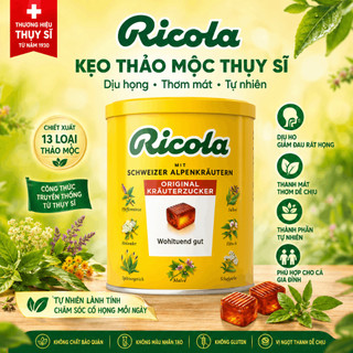 [CHÍNH HÃNG] Kẹo ngậm ho thảo dược Ricola Original Herb hỗ trợ giảm ho, đau rát họng 250g