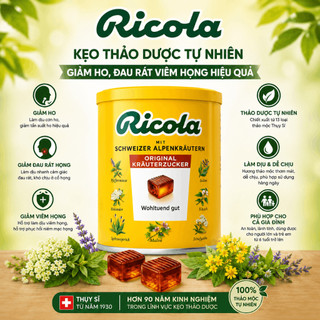 [CHÍNH HÃNG] Kẹo ngậm ho thảo dược Ricola Original Herb hỗ trợ giảm ho, đau rát họng 250g