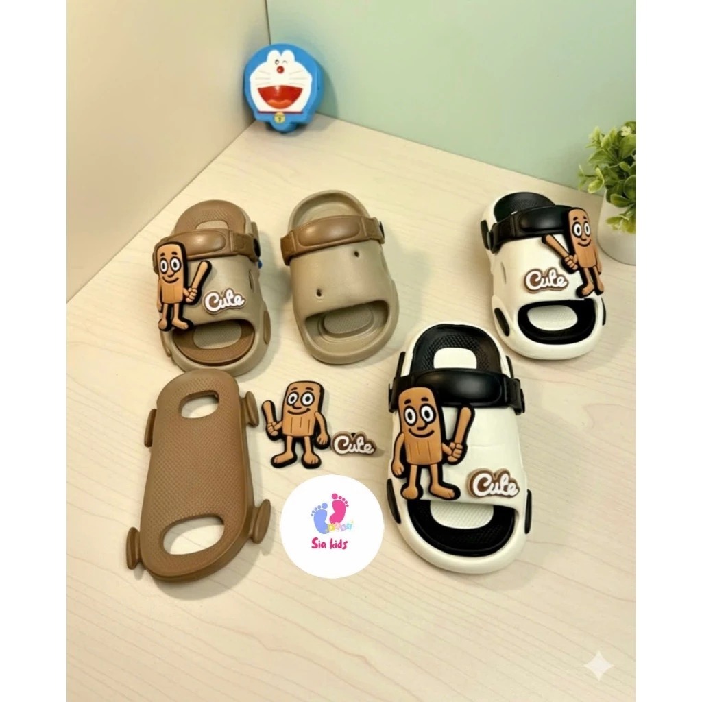 [Peinn] Dép lê cho bé có quai sticker gắn Tung Tung Tung Sahur siêu xinh cho bé trai và bé gái