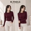 BI.POSILÁ - ÁO THUN ÔM VỪA BASIC CỔ TRÒN DÀI TAY VẢI COTTON BORIP MỀM MỊN THOẢI MÁI - Áo Thun Ôm body nữ