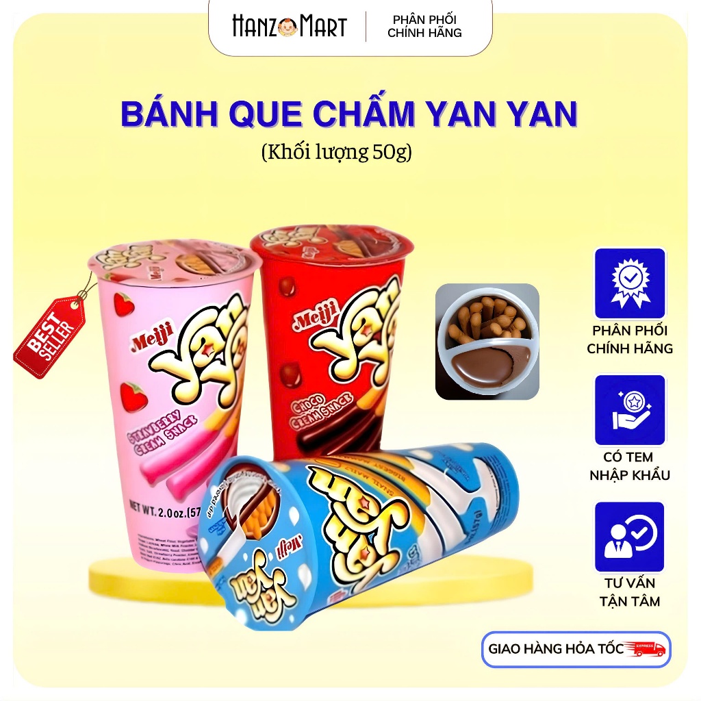 Bánh que chấm Yan Yan Meiji 50g - hanzomart