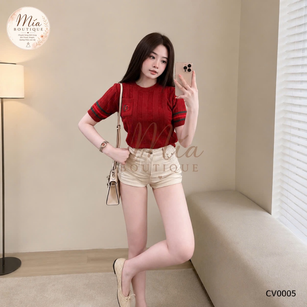 Quần short sooc ngắn jean denim bò gập gấu nắp túi sau Mía QCCC QCL1 QS0005 #1003