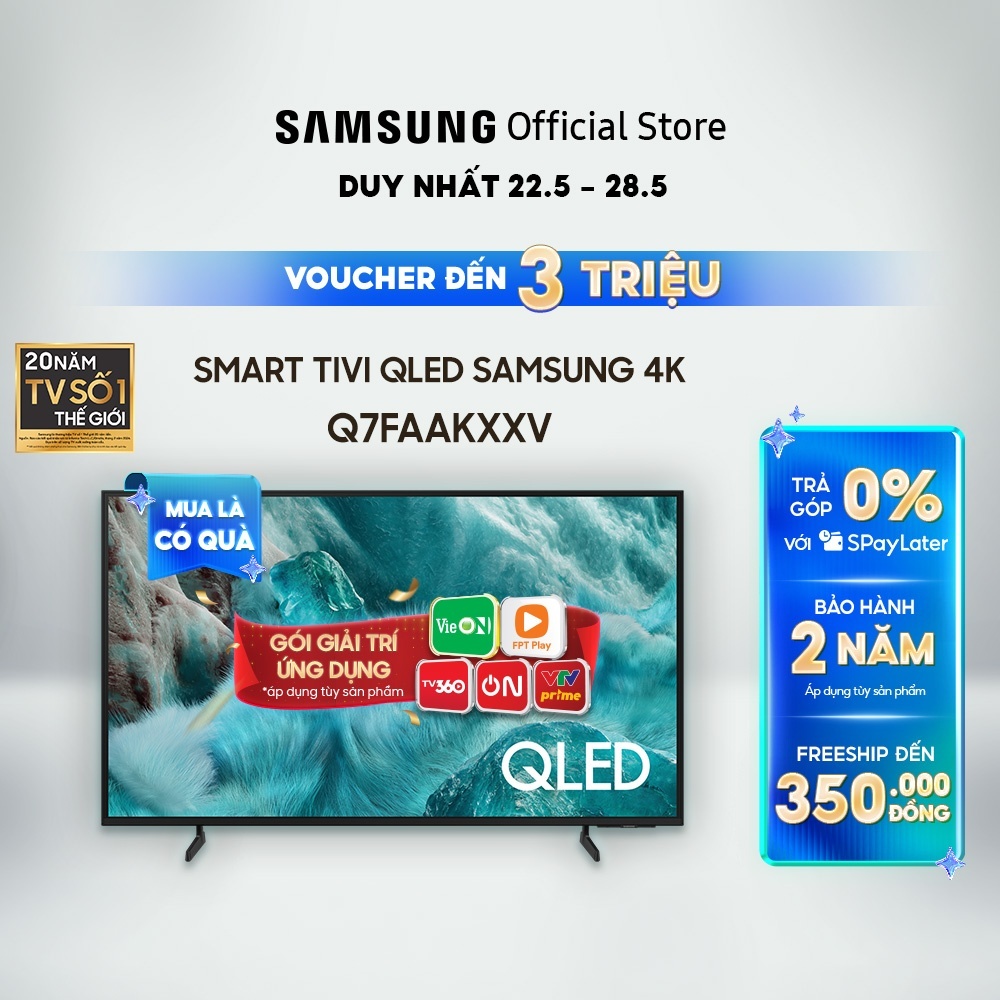 Smart Tivi Samsung QLED Q7F 4K Samsung Vision AI Smart TV (2025) - Miễn phí lắp đặt