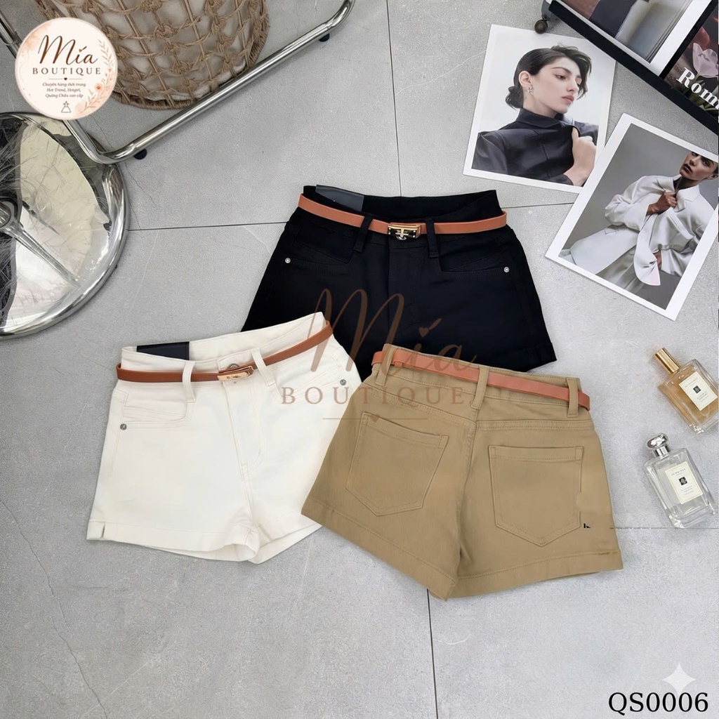 Quần short sooc ngắn jean denim bò ôm kèm đai cam Mía QCCC QCL1 QS0006 #81281
