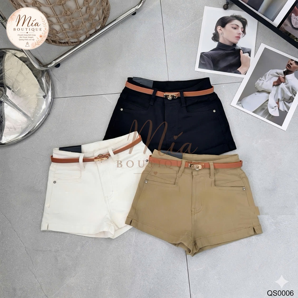 Quần short sooc ngắn jean denim bò ôm kèm đai cam Mía QCCC QCL1 QS0006 #81281