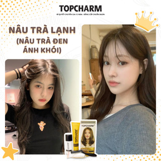 [CAO CẤP] Thuốc nhuộm tóc  NÂU ĐEN  không tẩy tóc, tặng kèm gói dưỡng và bộ dụng cụ tại nhà TOPCHARM-CHAMIS