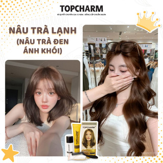 [CAO CẤP] Thuốc nhuộm tóc  NÂU ĐEN  không tẩy tóc, tặng kèm gói dưỡng và bộ dụng cụ tại nhà TOPCHARM-CHAMIS
