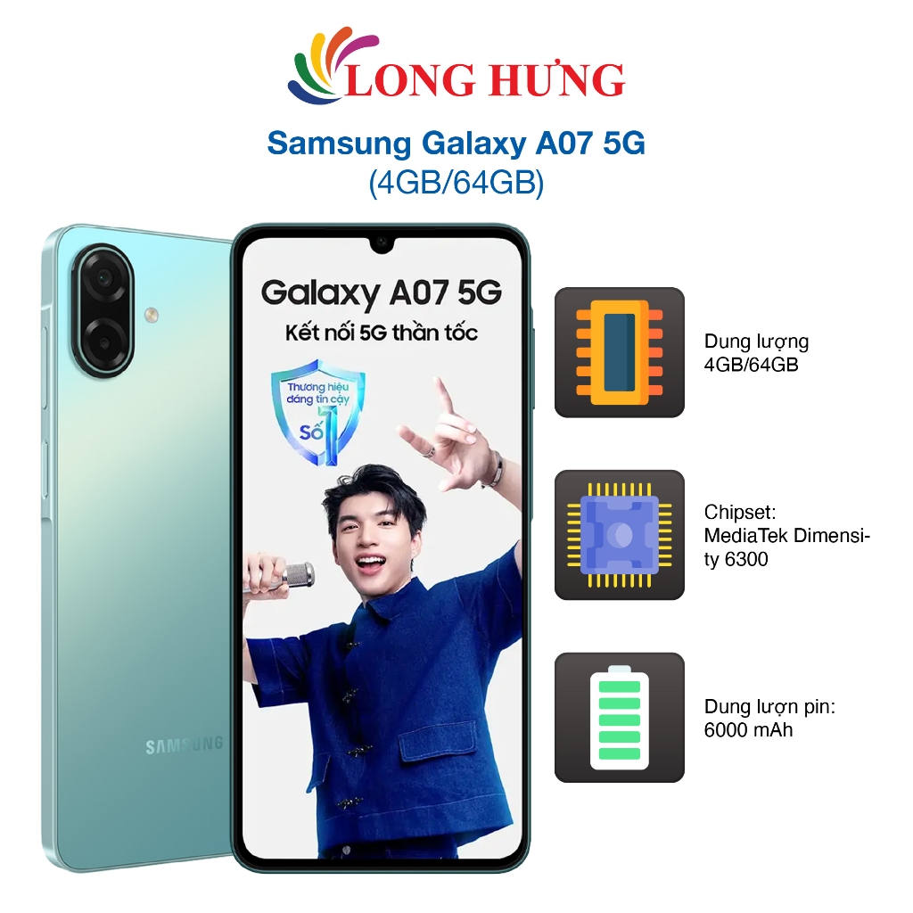 Điện thoại Samsung Galaxy A07 5G (4GB/64GB) - Hàng chính hãng