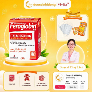 [🔥MUA LÀ CÓ QUÀ] Thực Phẩm Bảo Vệ Sức Khoẻ FEROGLOBIN B12 Capsules Hỗ Trợ Tăng Khả Năng Tạo Máu- Hộp 30 Viên Vitabiotics