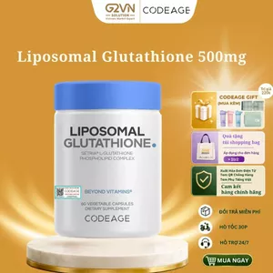 Liposomal Glutathione Codeage 500mg/ 2 viên 1 lọ 60V từ Mỹ, Viên Uống Hỗ Trợ Trắng Da