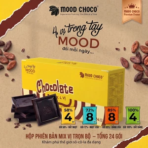 Socola Đen Đắng Nguyên Chất Mix 4 Hương Vị MOOD CHOCO Thơm Ngon Đậm Đà Ngọt Ngào Trải Nghiệm Đa Tầng