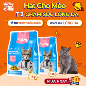 Thức Ăn Hạt Cho Mèo Mr.Vet T2 Hỗ Trợ Mượt Lông Da & Sáng Mắt