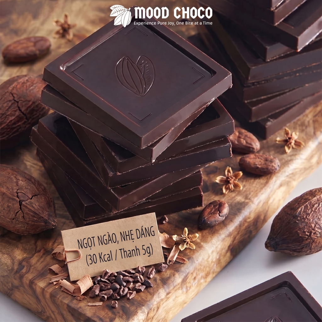 Combo 2 Hộp Socola MOOD CHOCO Đen Đắng Nguyên Chất Ca Cao Đậm Vị Thơm Ngon Lựa Chọn Tiết Kiệm